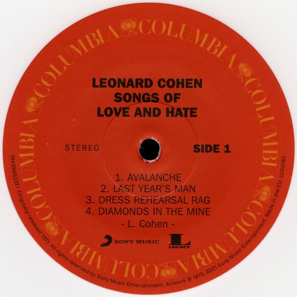 вінілова платівка lp leonard cohen: songs of love and hate - white opaque vinyl_d8ca228b-6200-48fe-a5e4-f8dcdd28e09a_image-1757188152466